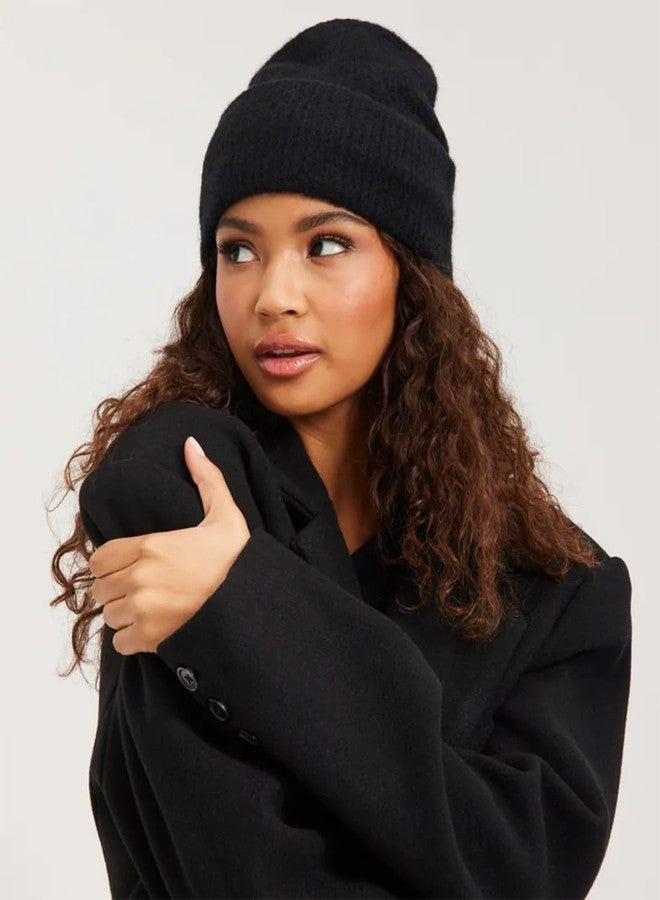 XuoAz Unisex Beanie Hats for Men Women Soft Knit Skull Cuff Cap Warm Winter Beanies Black - Image 2